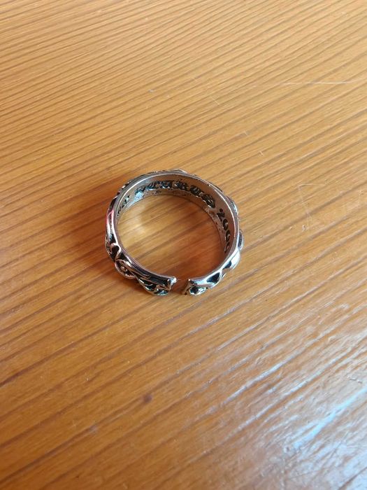 Pierścień w stylu Chrome Hearts srebrny czarny regulowany goth grunge vintage y2k