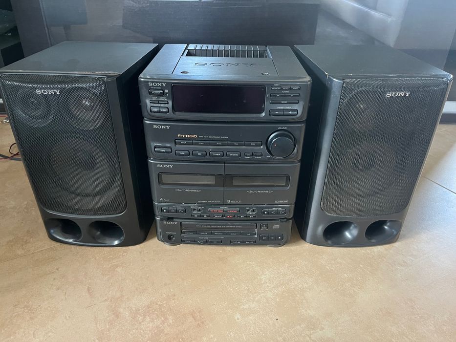 Vintage Wieża Hi-Fi Sony FH-B610 CD, Kasety, Radio