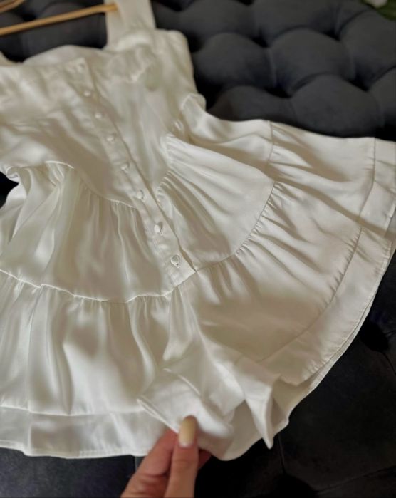 Білий ромпер (комбінезон) літній сарафан, розмір S