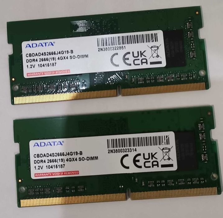 Pack Memórias RAM Adata SO-DIMM 4GB DDR4 2666 MHz