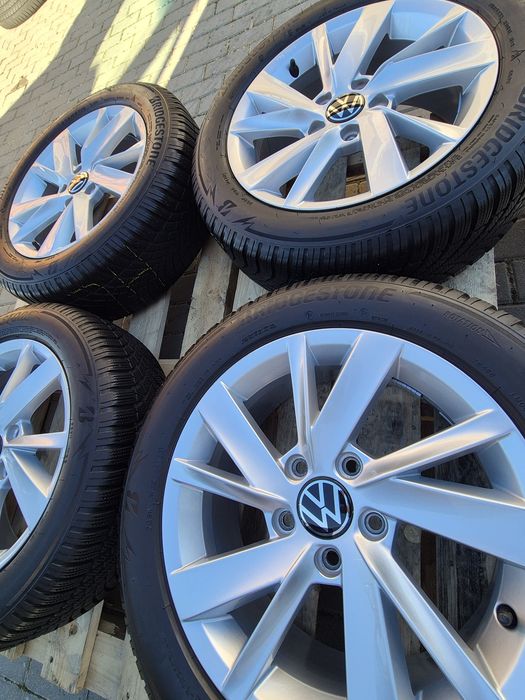 Alufelgi VW Golf 5 6 7 Caddy Jetta Turan  Zimowe 205/55/16 Bridgestone Oryginalne Jak nowe