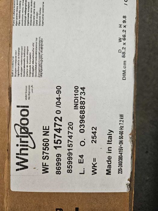 Płyta indukcja Whirlpool 6 Sense pęknięta DZIAŁA