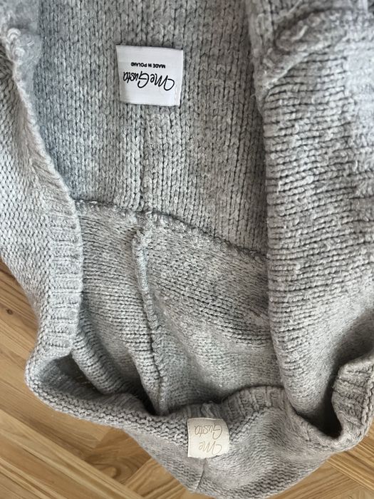 Sweter kardigan me gusta z kapturem ovesize welniany made in poland