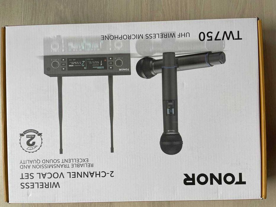 Mikrofony bezprzewodowe TONOR TW750 2x UHF LED mute 100 m 4066