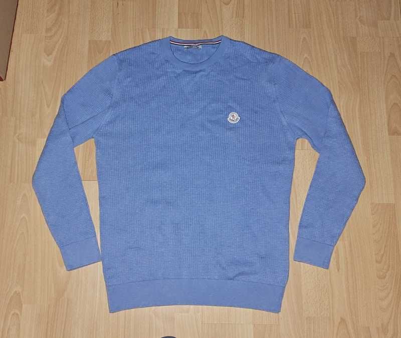 Sweter męski Moncler XXL niebieski bawełna