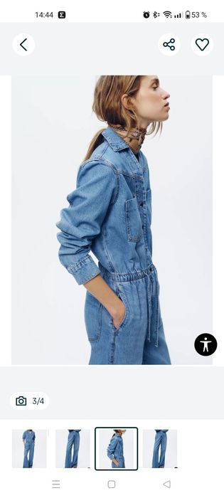 Комбинезон джинсовый/джинсы Zara, p. S/M