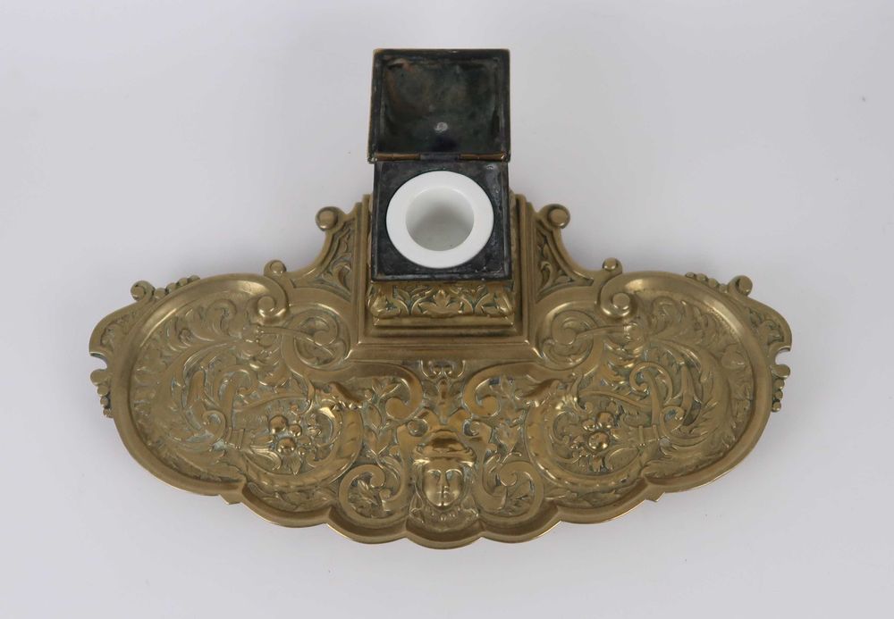 Tinteiro antigo Arte Nova com alma Vista Alegre