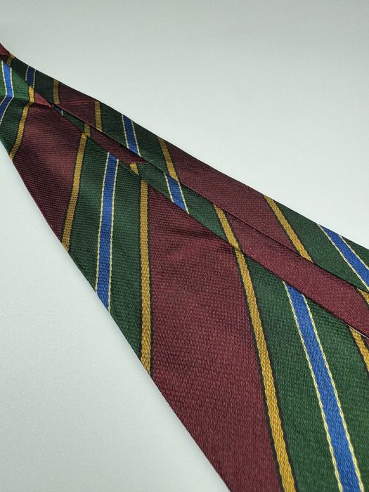 Barton Moda bordowy jedwabny krawat w paski m63