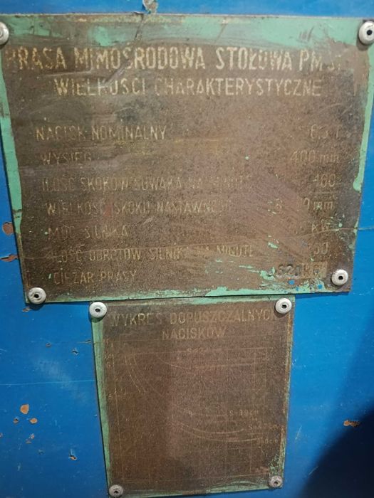 Sprzedam Prasę Mimośrodową P.M.S (sprawna)