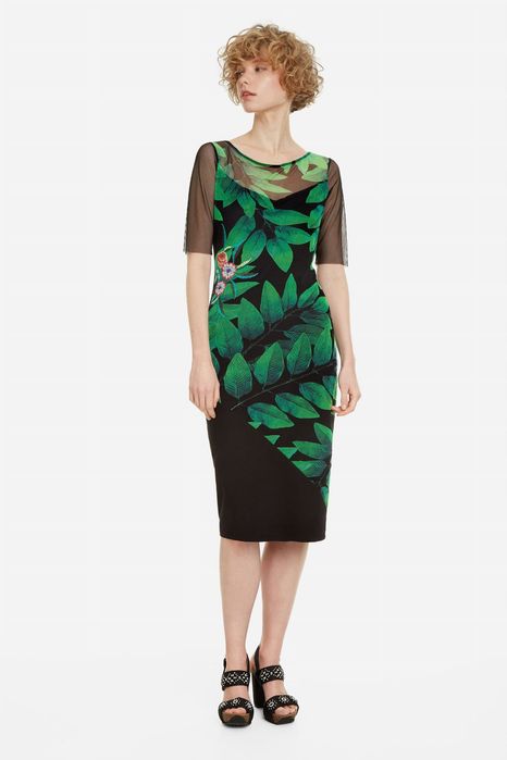 Sukienka z transparentnym dekoltem DESIGUAL S 36