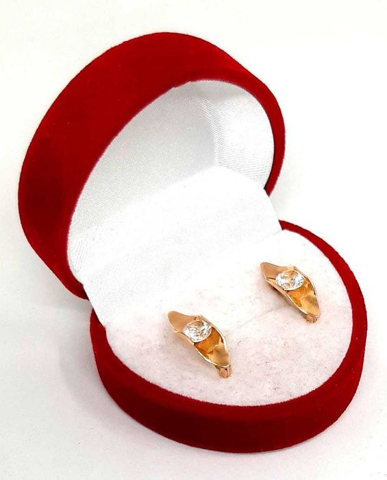 Złote kolczyki z Cyrkonią PR.585 W:2,83gr InterSKLEP