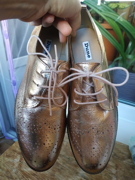 Весільні жіночі золоті туфлі-ефектні і стильні Dune London 39 рр 25 см