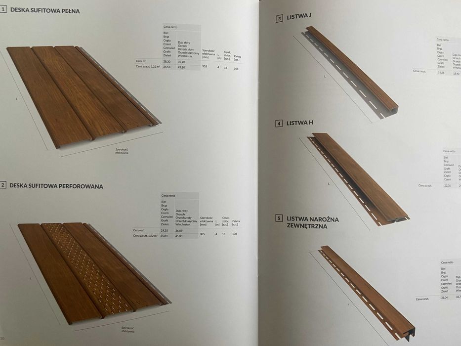 Podsufitka BRYZA tradycyjna i drewnopodobna