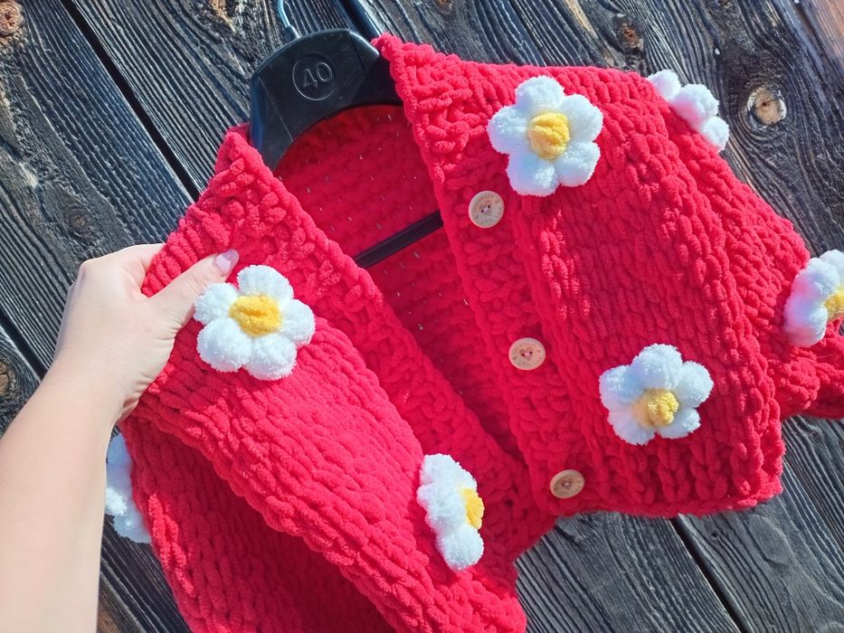 Кардиган пуффі,  плюшевий, кофта