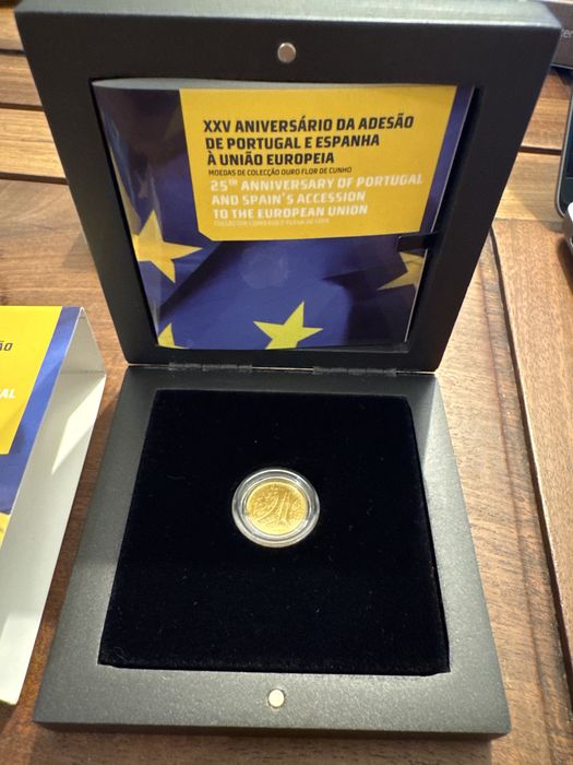 Moeda de colecção de ouro 0,25€ - XXV Aniversário UE