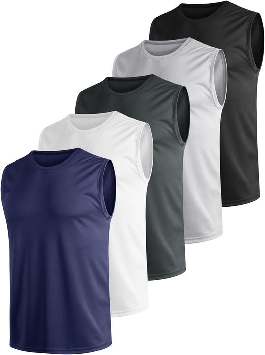 Męski tank top sportowy szybkoschnący oddychający, 5 szt., 4XL