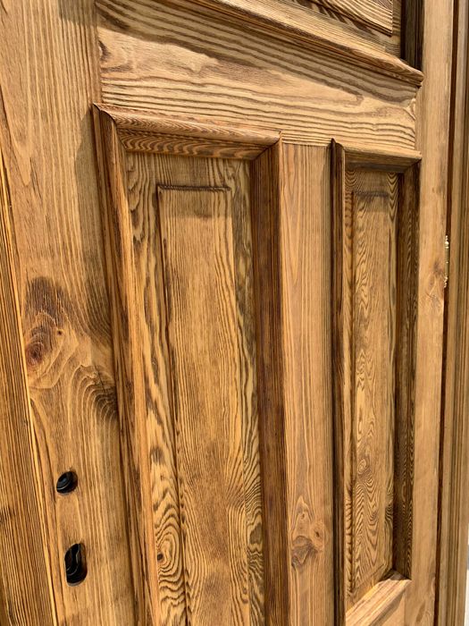 Drzwi Dwuskrzydłowe drewniane LITE SZCZOTKOWANE postarzane retro