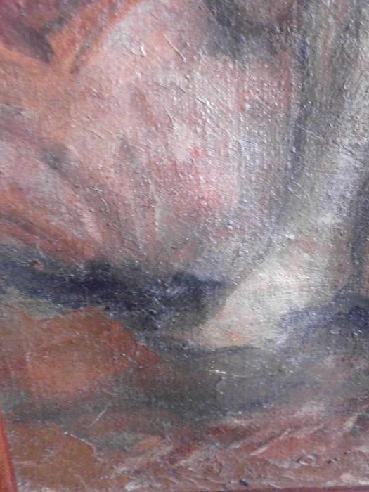 antiga pintura em óleo sobre tela - Nu feminino - DUARTE de 1921