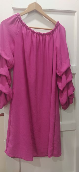 Vestido solto rosa fushia