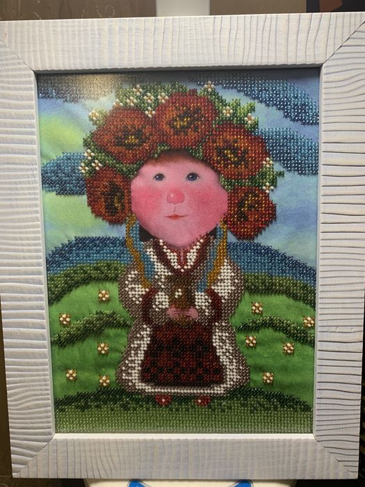Картина бисером, ручная работа, ‘’УКРАИНОЧКА’’