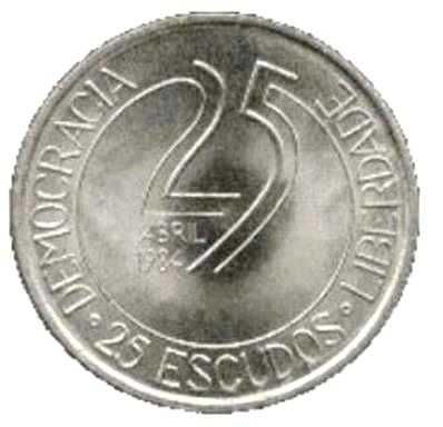 Portuguese Coins - 25$ Escudos (25th of April)