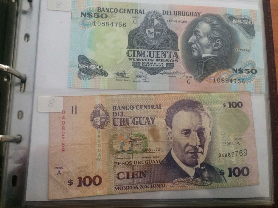 URUGUAI 3 Notas 2 SÃO NOVAS - NÃO Circuladas e 1 BEM Conservadas conforme as fotos
