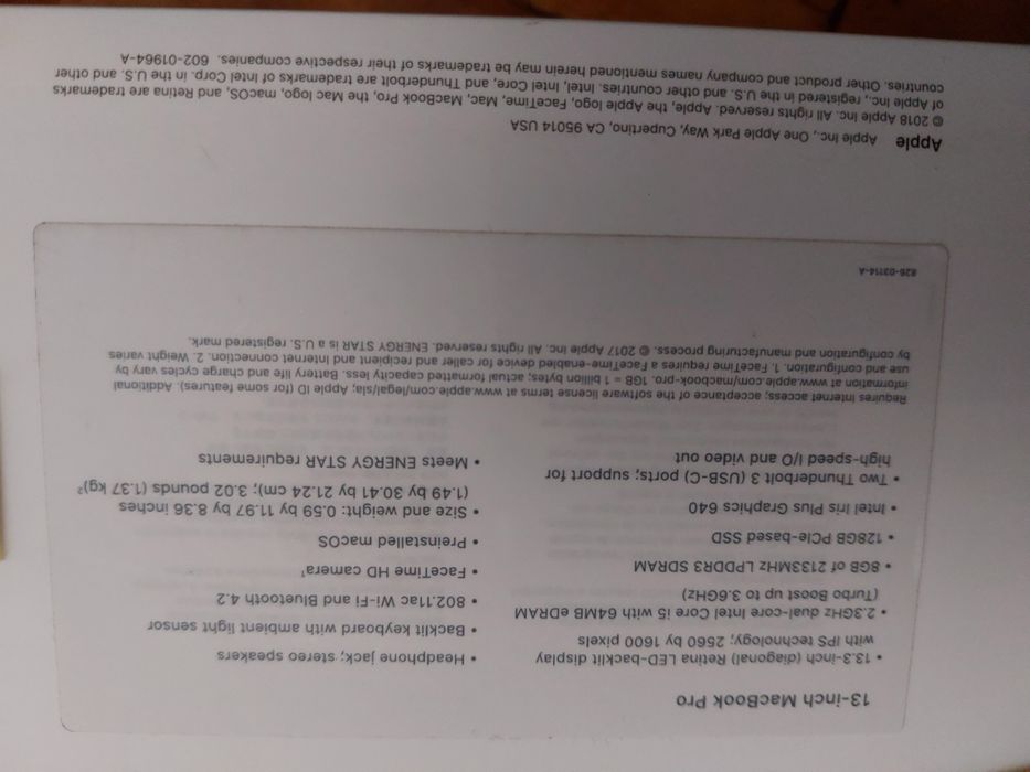 MacBook 13pro 2018