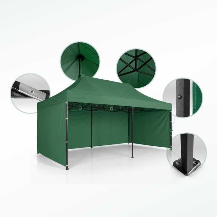 PAWILON HANDLOWY Ogrodowy 3x6m Automatyczny MOCNY - ZIELONY