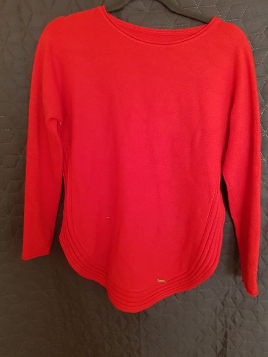 Sweter czerwony rozmiar L/XL miękki modal/angora