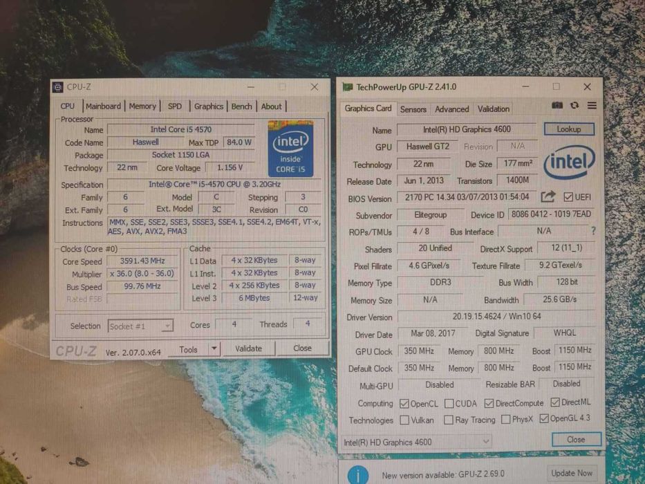 Компьютер Intel i5-4570(4x3.60GHz),DDR3 8 Gb,HD 4600 ,HDD 500 Gb