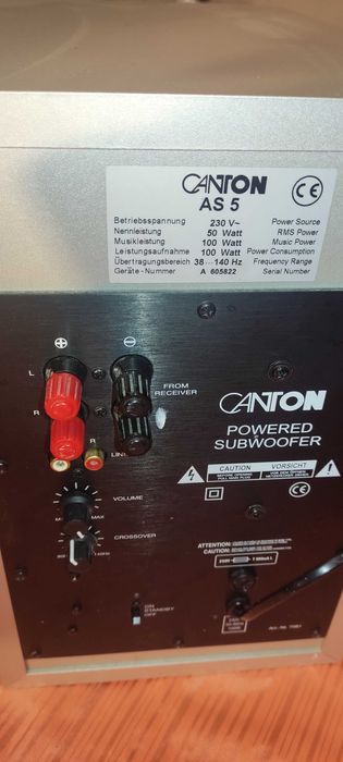 zestaw głośników 5.1 CANTON  satelity , głośnik centralny, Subwoofer