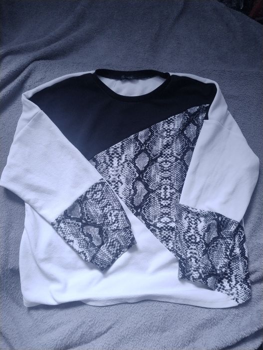 Bluza damska biało czarna