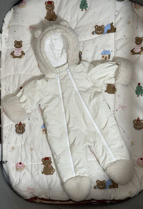 Молочний теплий демікомбінезон