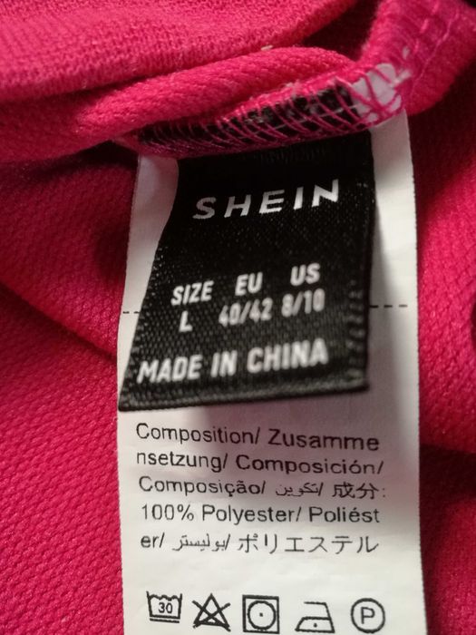 Bluza kolorze fuksja z napisem na przodzie SHEIN L/XL