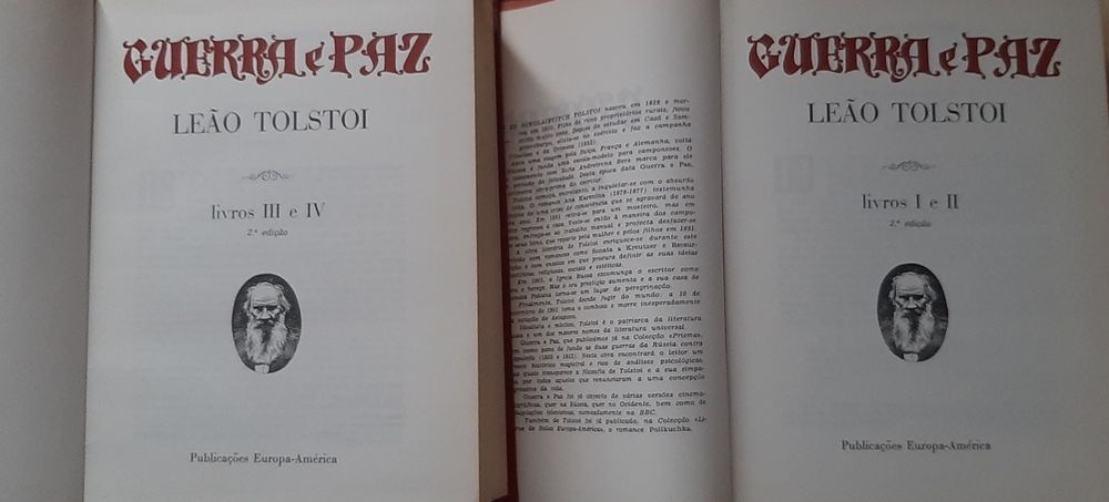 Guerra e Paz Leon Tolstoi 2 volumes