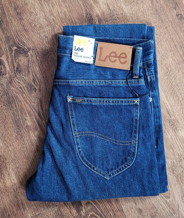 Spodnie męskie jeansowe regular tapered granatowe Eddie Lee W30/L31