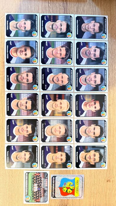 Ekstraklasa 08/09 naklejki do wyklejania PANINI Odra Wodzisław Śląski