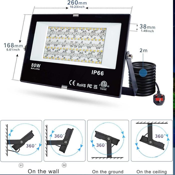 Nowy lampa LED/Reflektor /plafon/80W / RGB + ciepłe swiatło/1449