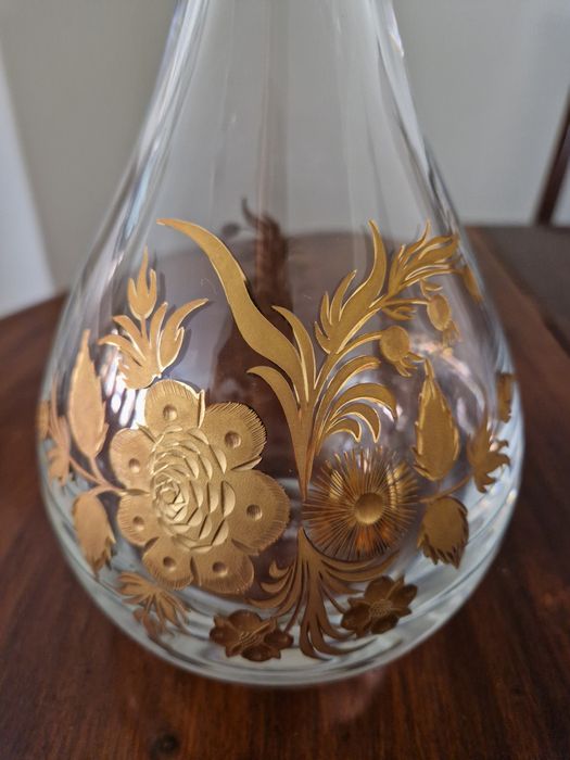 Garrafa em cristal Atlantis gravada a ouro