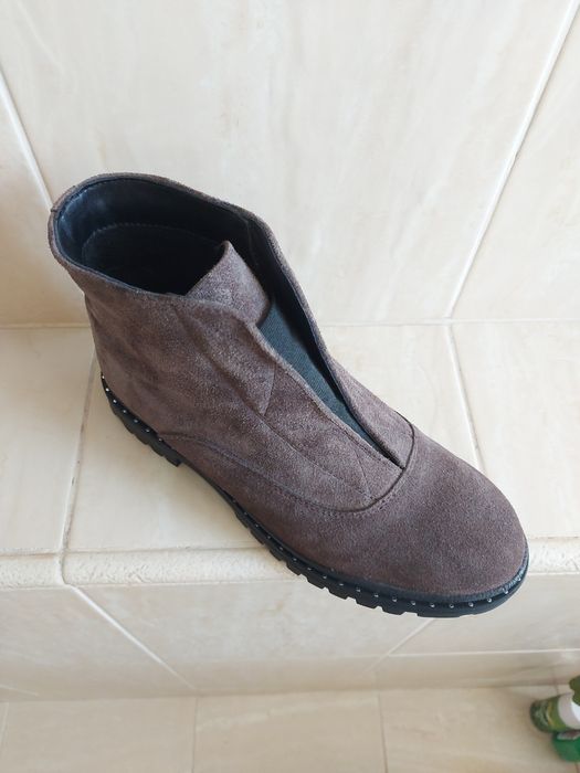 Замшеві ботинки челсі р. 40, черевики натуральна замша стан нових