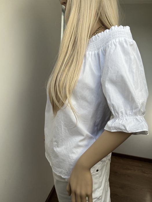 Biała bluzka New Look 100% bawełna M odkryte ramiona wakacje pinterest
