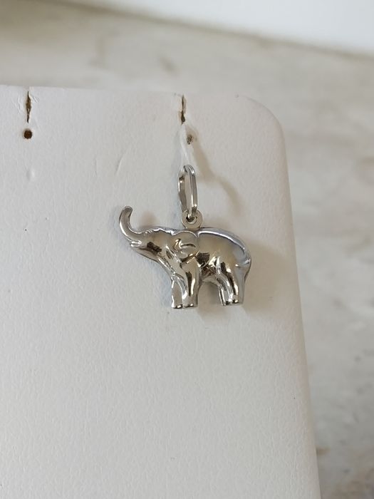 Nowy Słonik Złoto białe zawieszka  pr.585. wys.z oczkiem 16mm.