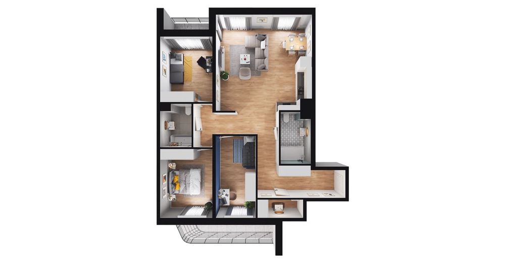 4-pokojowe mieszkanie 91 m² + balkon Bez Prowizji - Widok 3