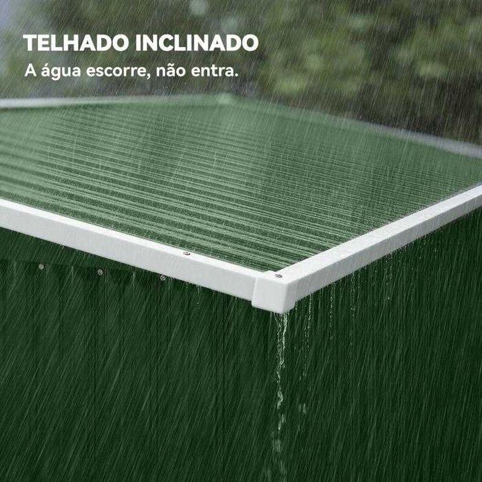 Abrigo de Jardim Metálico – 234x132x185 cm | Três Portas com Fechadura