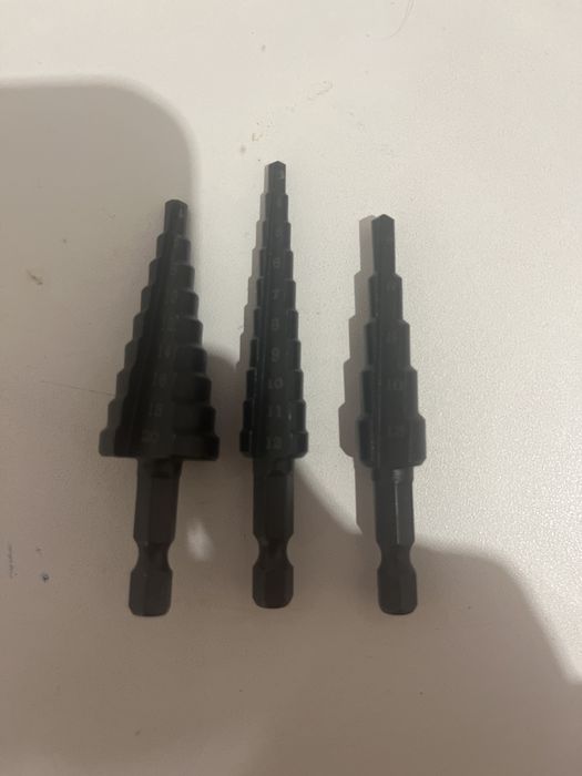 Свердла конусні ступінчасті з шестиграним хвостовиком 1/4