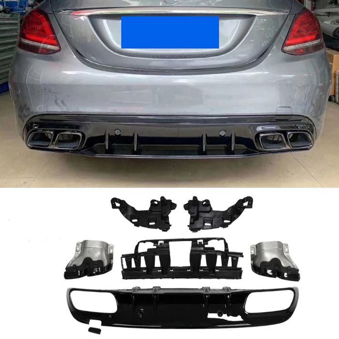 Диффузор бампера задний насадки Mercedes benz W205 C class C63 AMG