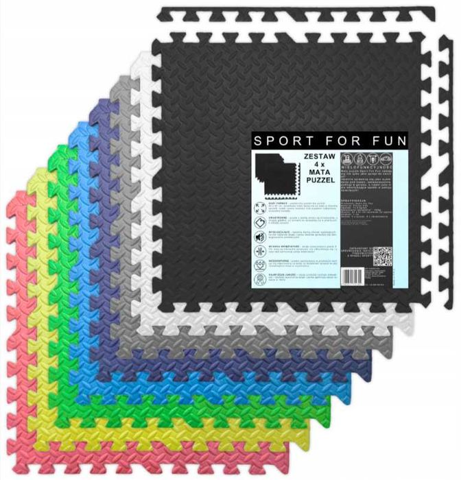 Mata PUZZLE 9szt EVA 180x180cm pod sprzęt do ćwiczeń piankowe ochronne