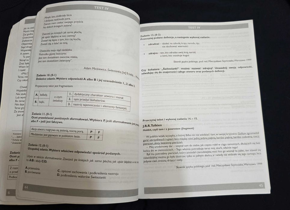 Testy z języka polskiego VII-VIII Boratyńska powt egzamin ósmoklasisty