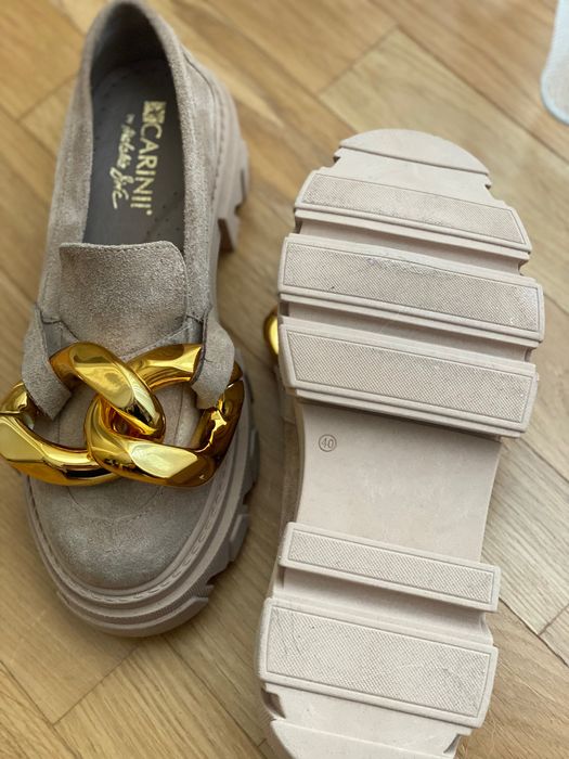 Buty mokasyny nowe -  skóra zamsz rozm.40