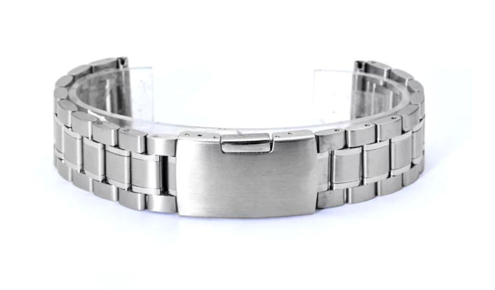 Bransoleta do zegarka pełne ogniwa 20, 22mm srebrna lub czarna